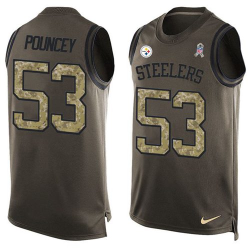Nike Steelers #53 Maurkice Pouncey Green Men's Stitched NFL Limited Salute To Service Tank Top Jersey - Click Image to Close